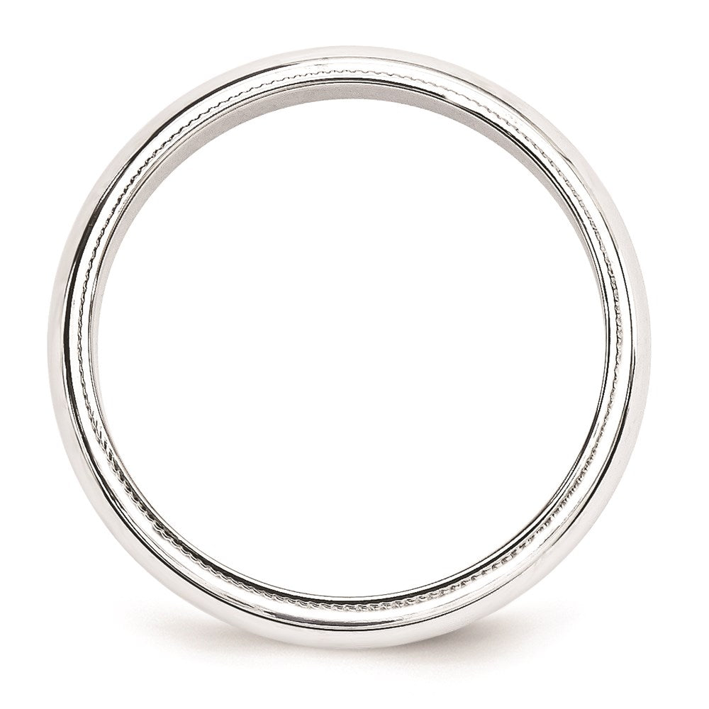 Solid 10K White Gold 5mm Milgrain Half Round Men's/Women's Wedding Band Ring Size 14