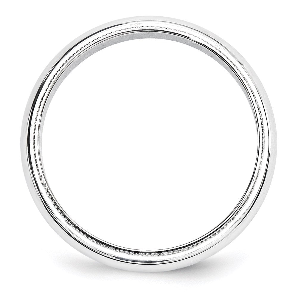 Solid 10K White Gold 5mm Milgrain Half Round Men's/Women's Wedding Band Ring Size 14