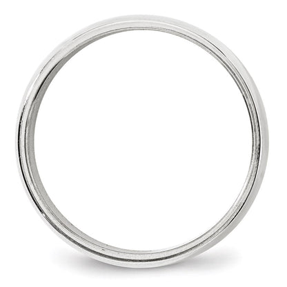 Solid 10K White Gold 8mm Milgrain Half Round Men's/Women's Wedding Band Ring Size 4