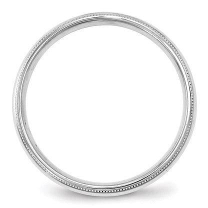 Solid 10K White Gold 4mm Milgrain Comfort Fit Men's/Women's Wedding Band Ring Size 4