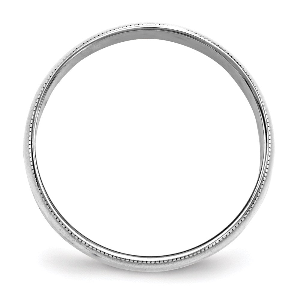 Solid 10K White Gold 6mm Light Weight Milgrain Half Round Men's/Women's Wedding Band Ring Size 7.5