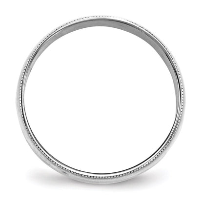 Solid 10K White Gold 6mm Light Weight Milgrain Half Round Men's/Women's Wedding Band Ring Size 11.5