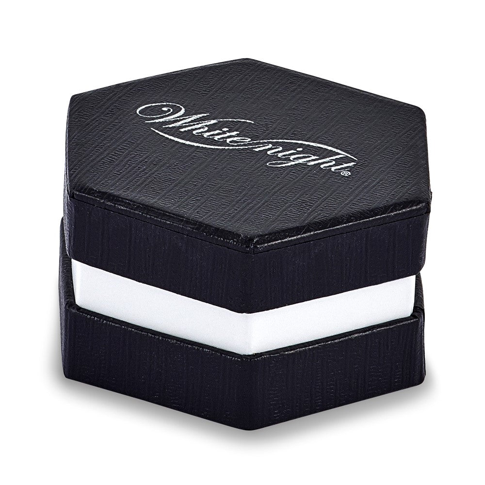 White Night Sterling Silver Rhodium-plated Black Diamond Square Stud Earrings