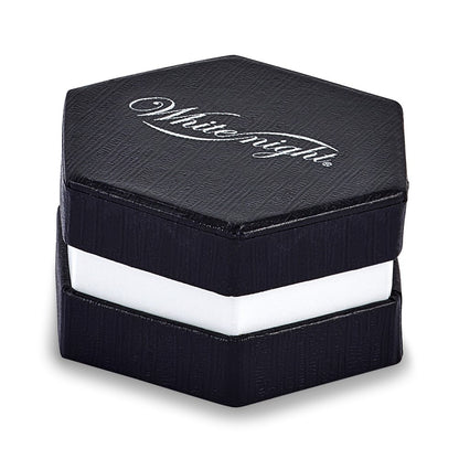 White Night Sterling Silver Rhodium-plated Black Diamond Square Stud Earrings