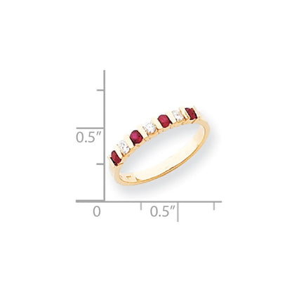 14k Yellow Gold 2.25mm Ruby AAA Diamond Anniversary Band