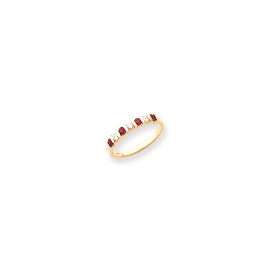 14k Yellow Gold 2.25mm Ruby A Diamond Anniversary Band