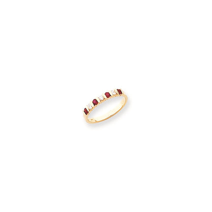 14k Yellow Gold 2.25mm Ruby AAA Diamond Anniversary Band