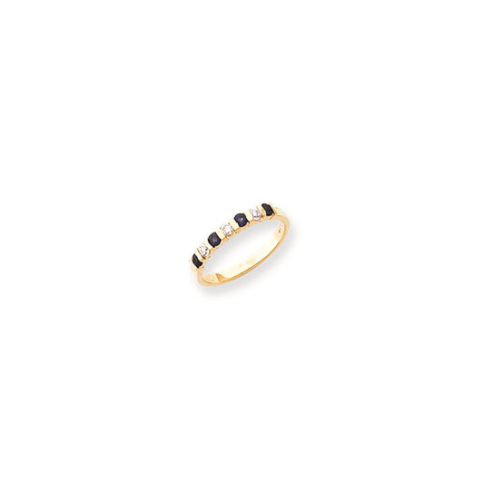 14k Yellow Gold 2.25mm Sapphire AA Diamond Anniversary Band