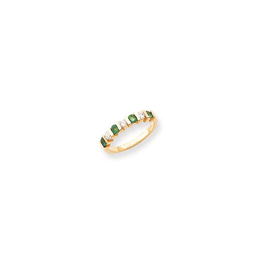 14k Yellow Gold 2.75mm Emerald AAA Diamond Anniversary Band