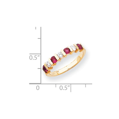 14k Yellow Gold 2.75mm Ruby A Diamond Anniversary Band