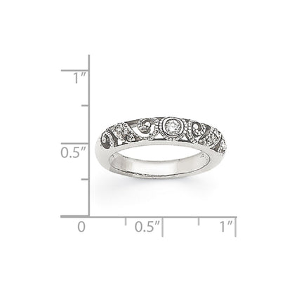 14k White Gold A Diamond Wedding Band