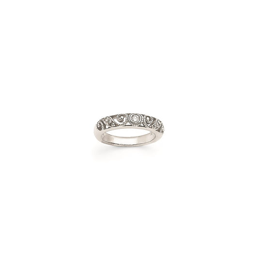 14k White Gold A Diamond Wedding Band