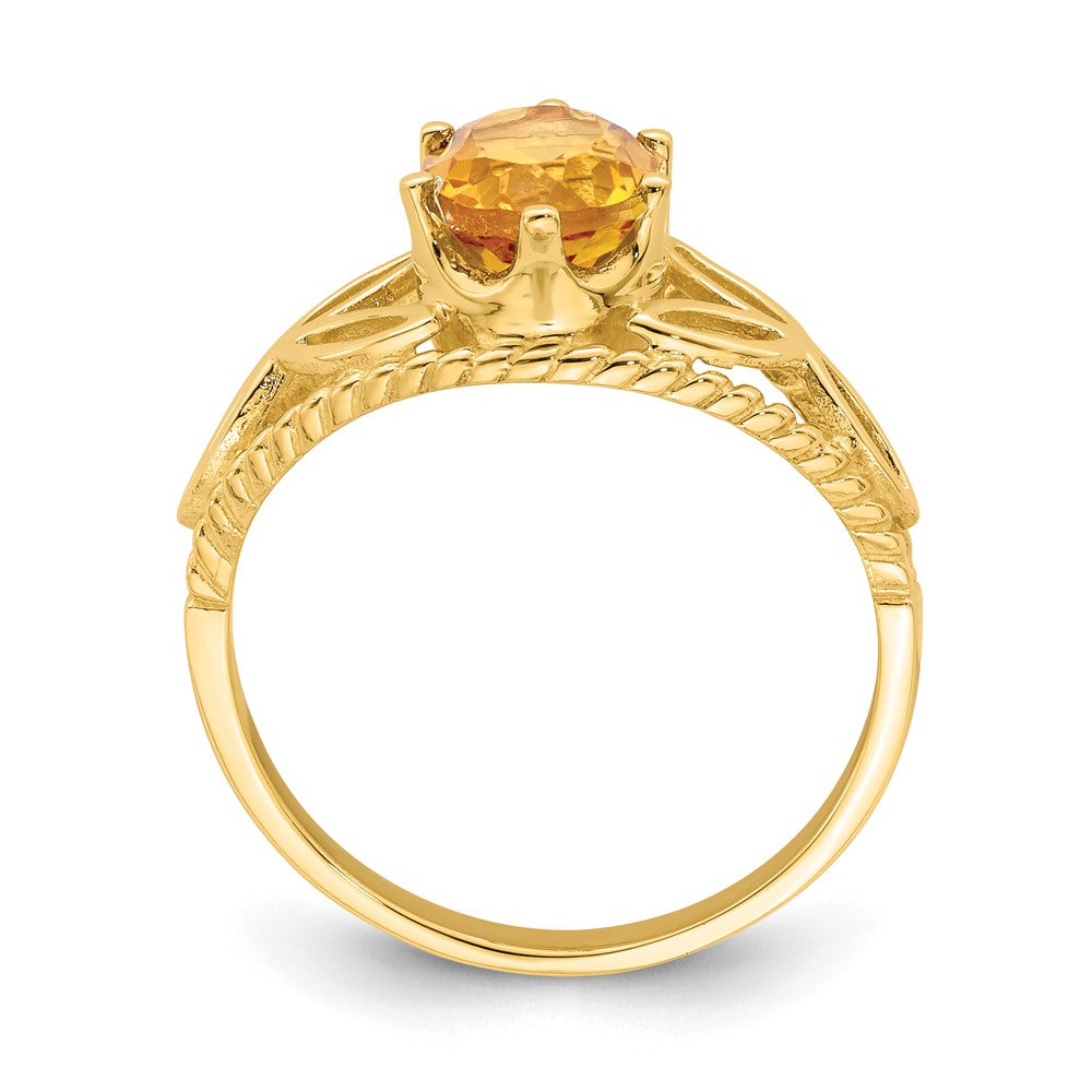 14K Yellow Gold 8x6mm Oval Citrine ring