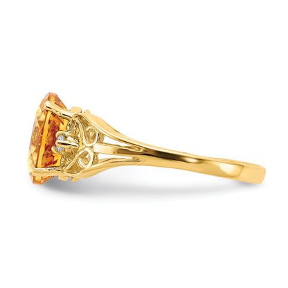 Solid 14k Yellow Gold 9x7mm Oval Simulated Amethyst VS CZ Ring