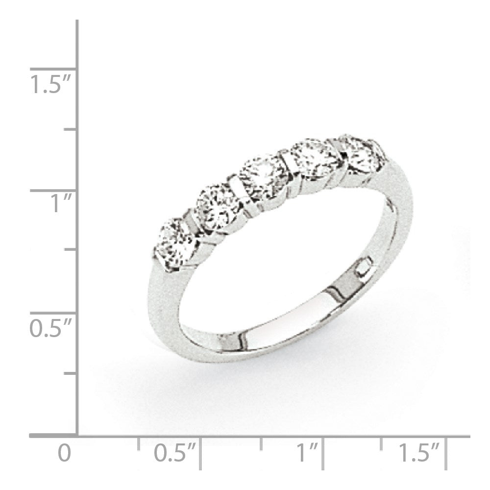 14k White Gold AAA Real Diamond Anniversary Band