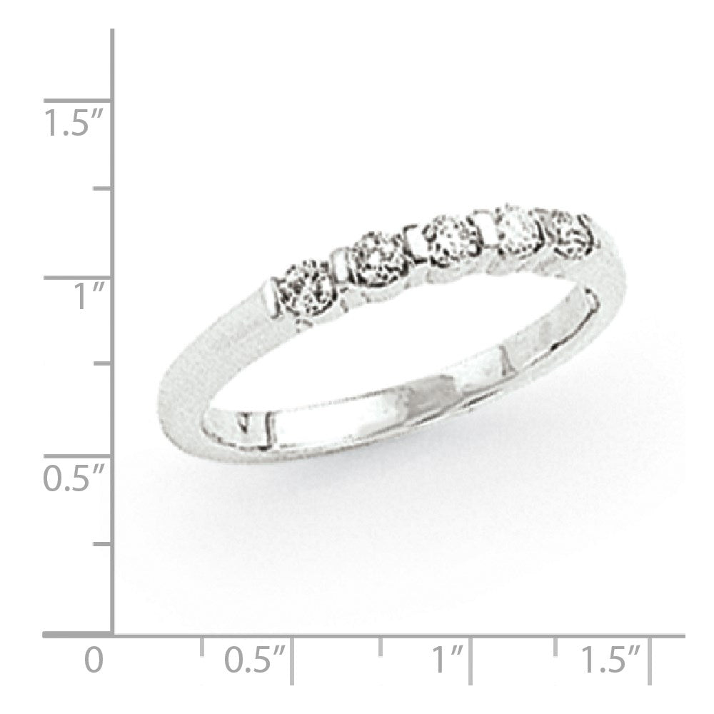 14k White Gold AAA Real Diamond Anniversary Band
