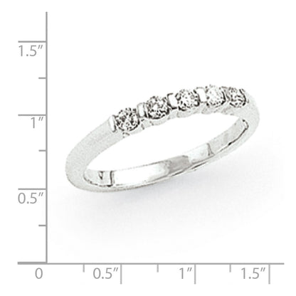 14k White Gold AAA Real Diamond Anniversary Band