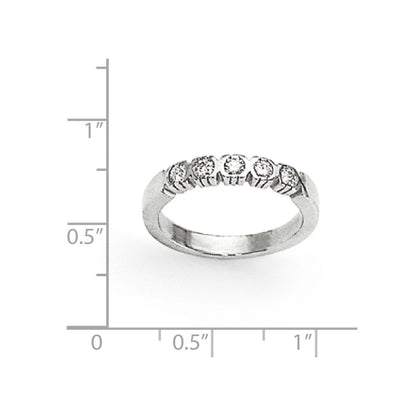 14k White Gold AAA Real Diamond Anniversary Band