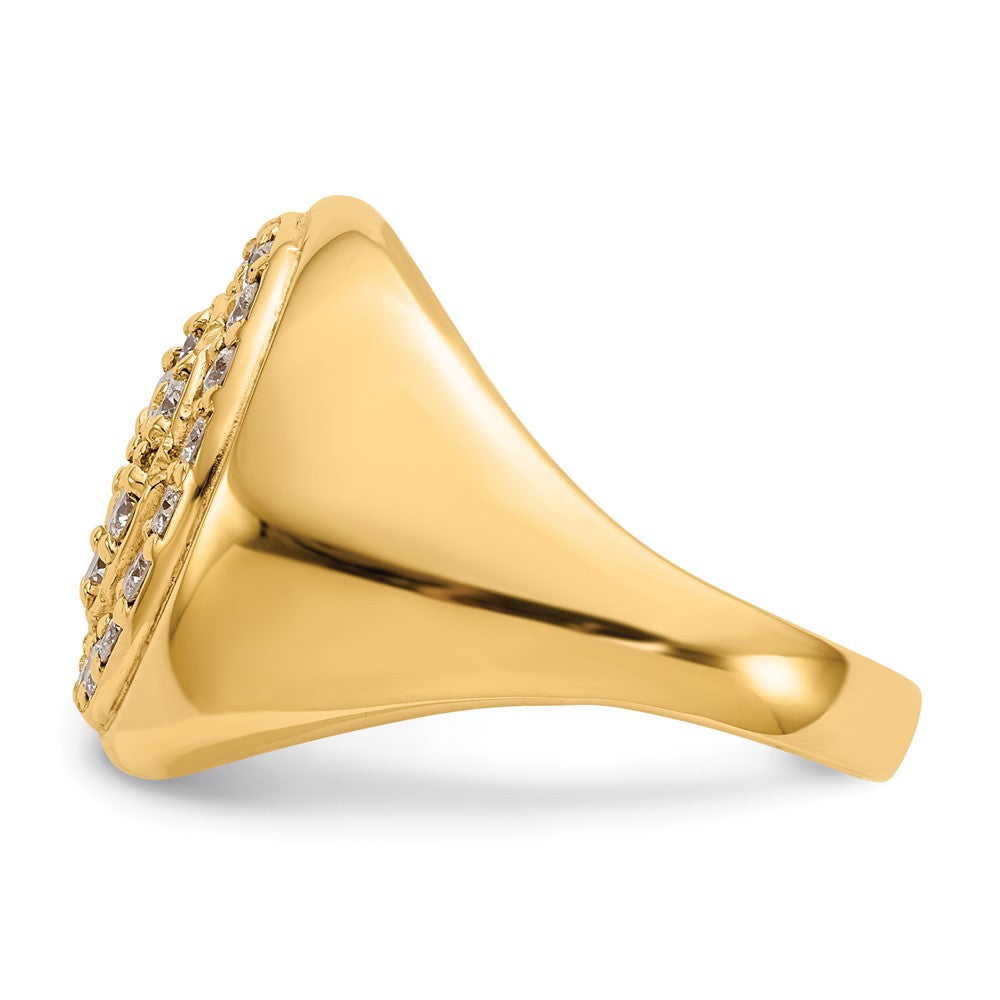 14K Yellow Gold AA Real Diamond men's ring