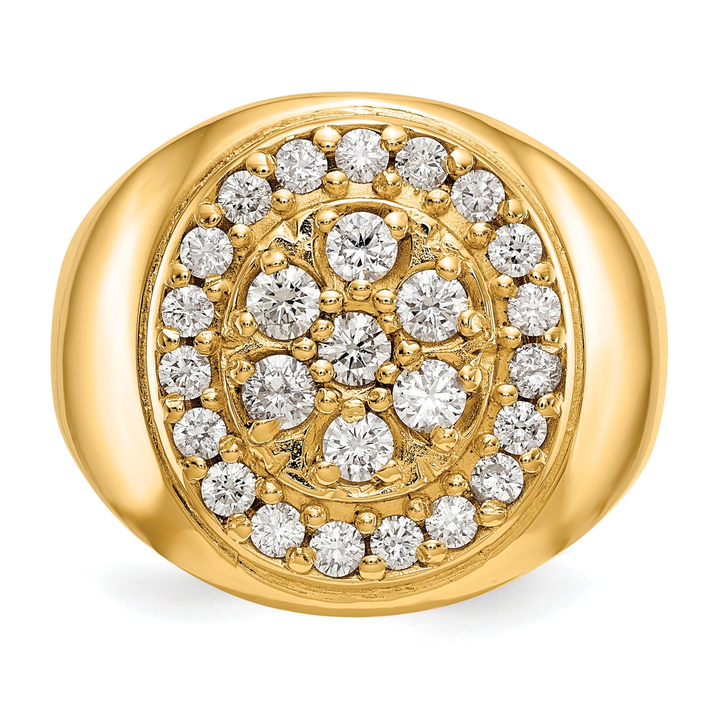 Solid 14k Yellow Gold A Simulated CZ men's Ring