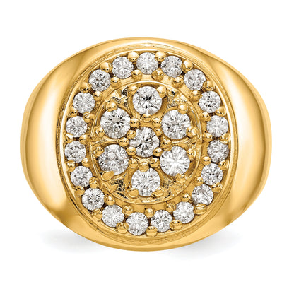 Solid 14k Yellow Gold VS Simulated CZ men's Ring
