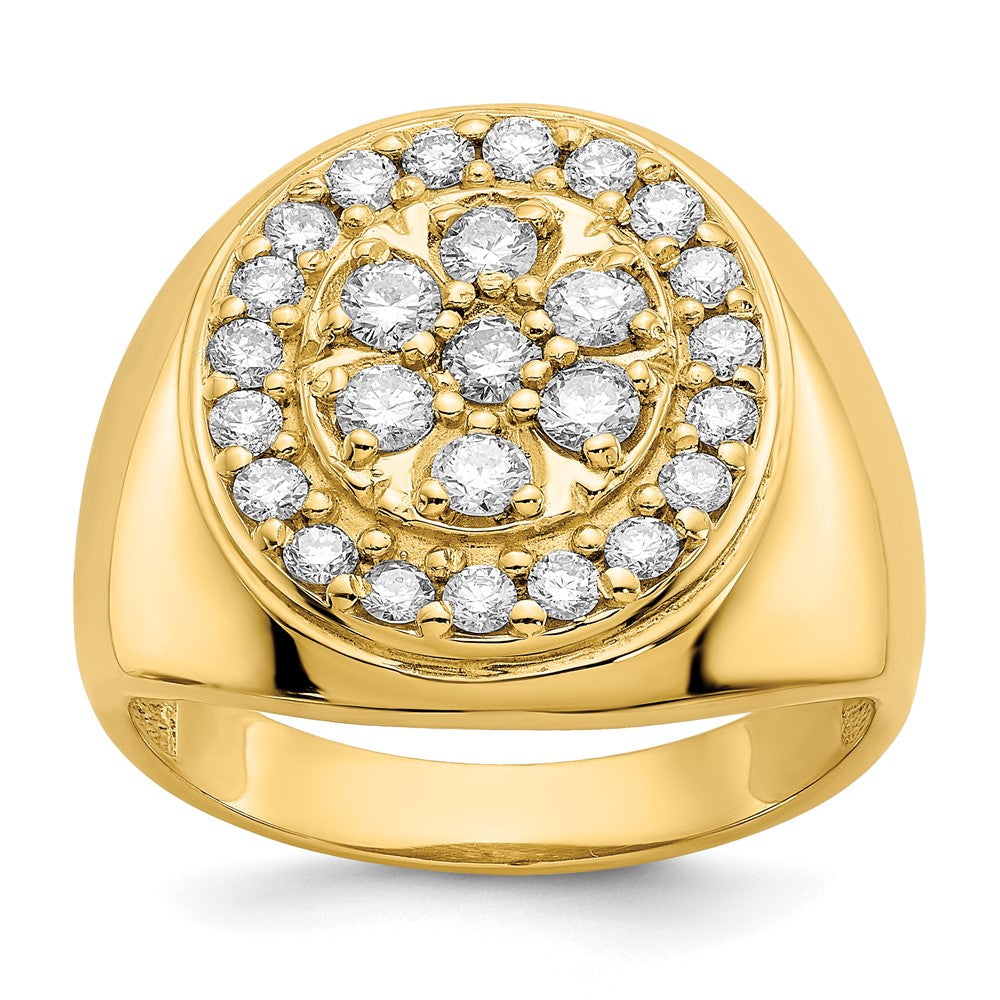 14K Yellow Gold AA Real Diamond men's ring