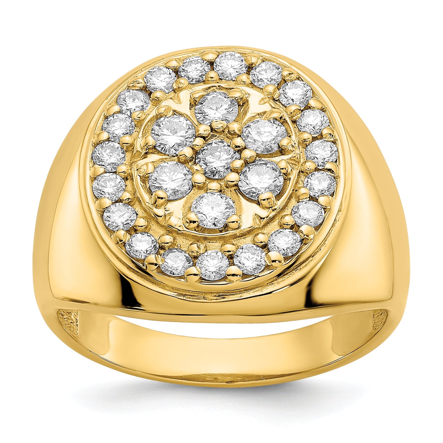 Solid 14k Yellow Gold A Simulated CZ men's Ring