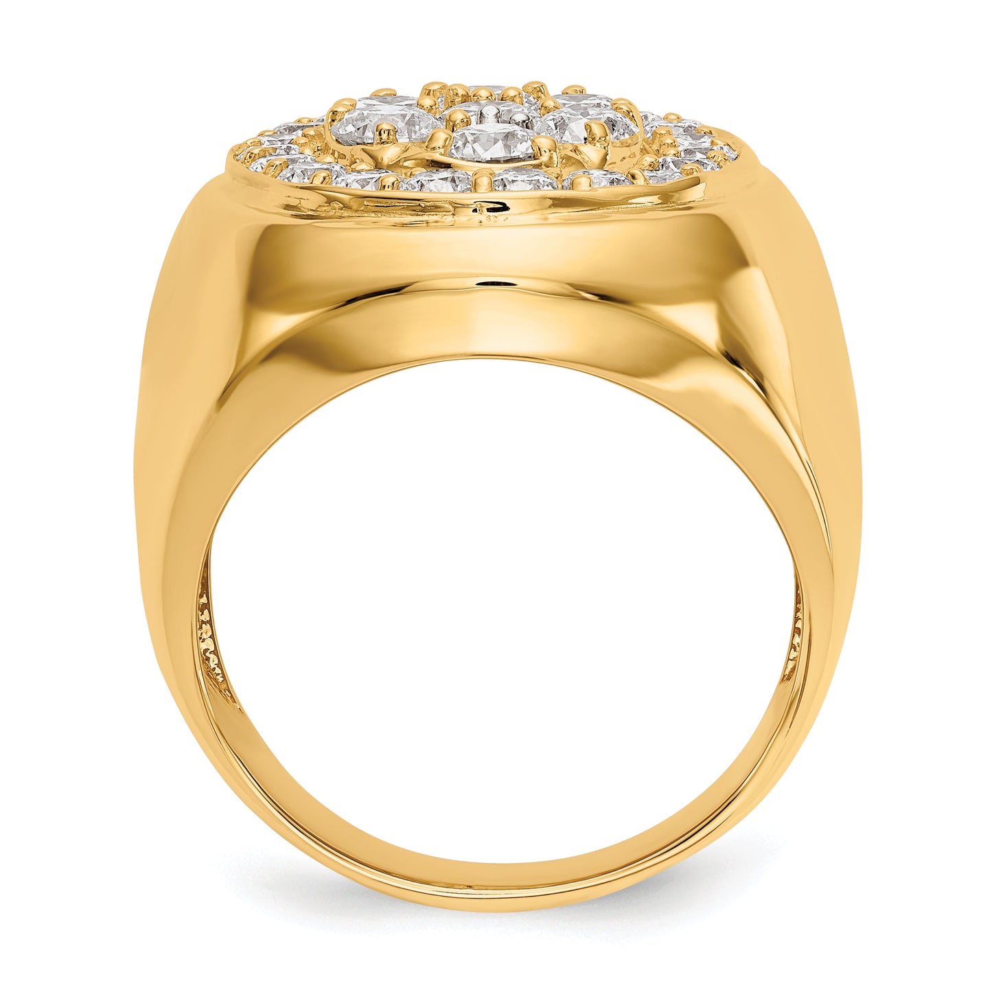 Solid 14k Yellow Gold VS Simulated CZ men's Ring