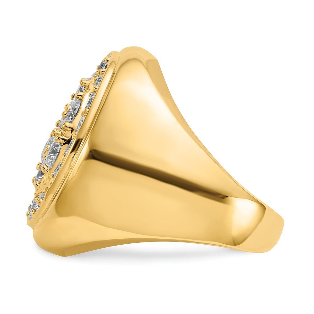 14K Yellow Gold AAA Real Diamond men's ring