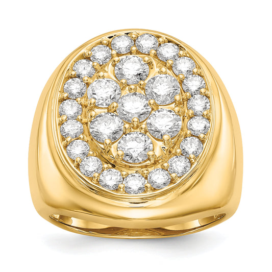 Solid 14k Yellow Gold A Simulated CZ men's Ring