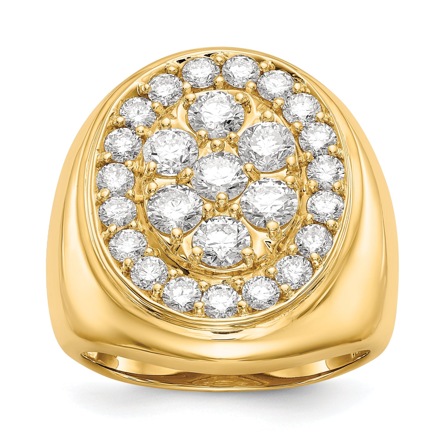 Solid 14k Yellow Gold AA Simulated CZ men's Ring