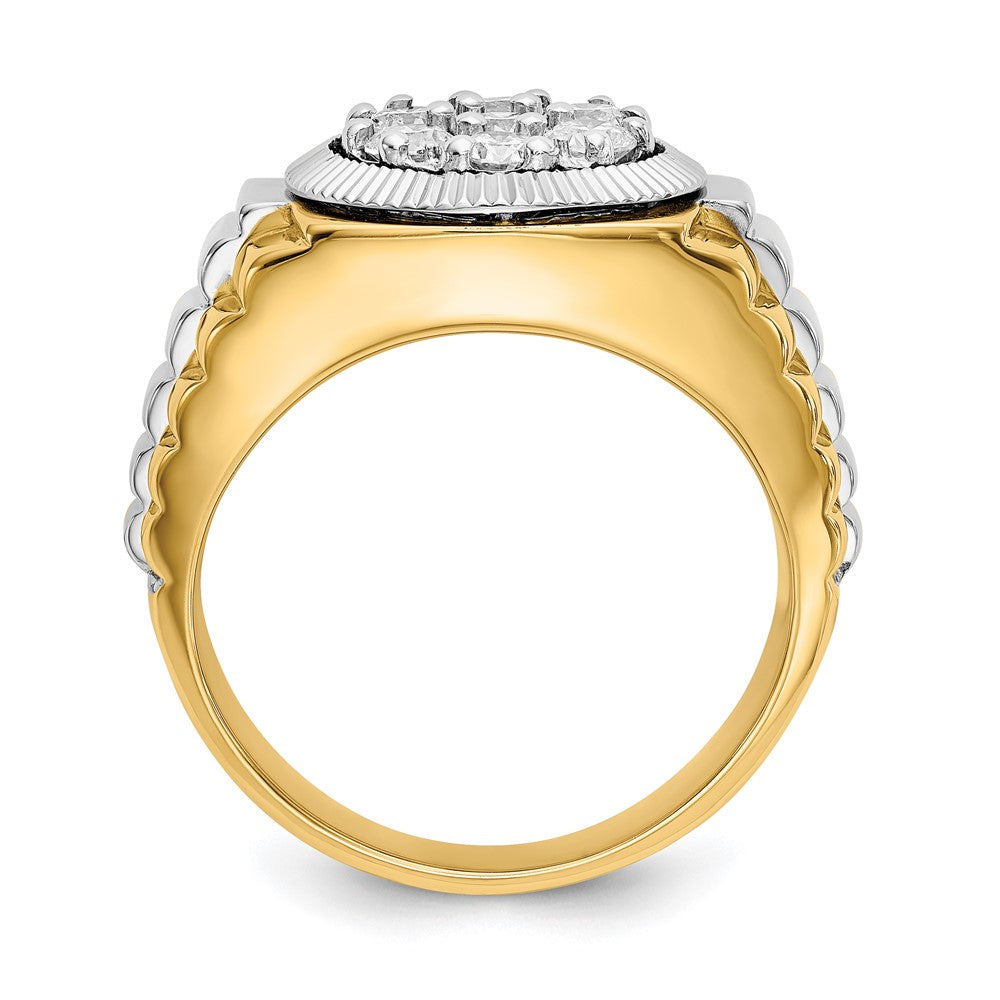 14k Two-Tone Gold VS Real Diamond men's ring