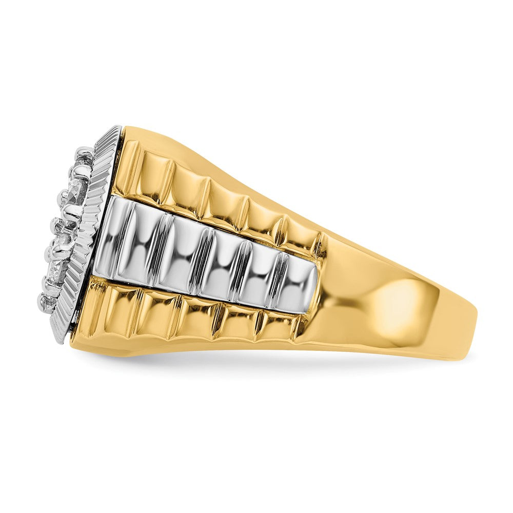 14k Two-Tone Gold VS Real Diamond men's ring