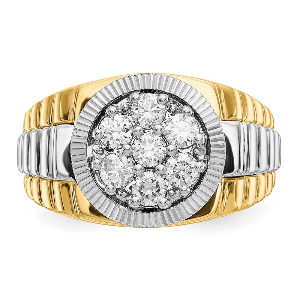 14k Two-Tone Gold VS Real Diamond men's ring