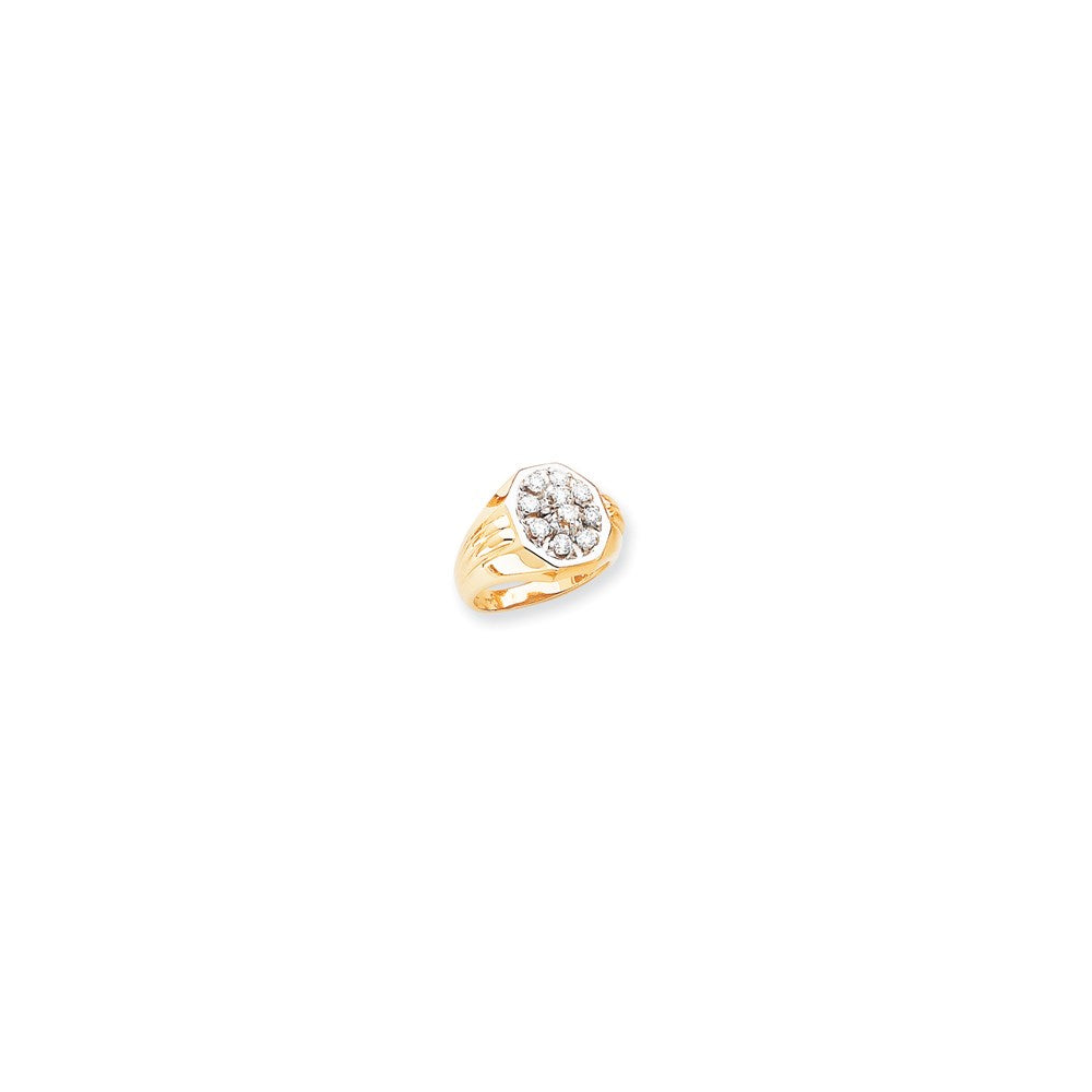 14k Two-Tone Gold A Real Diamond men's ring