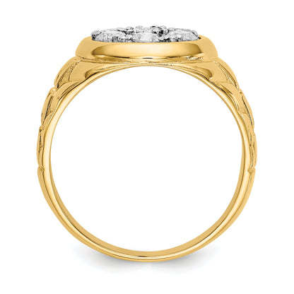 Solid 14k Yellow Gold A Simulated CZ men's Ring