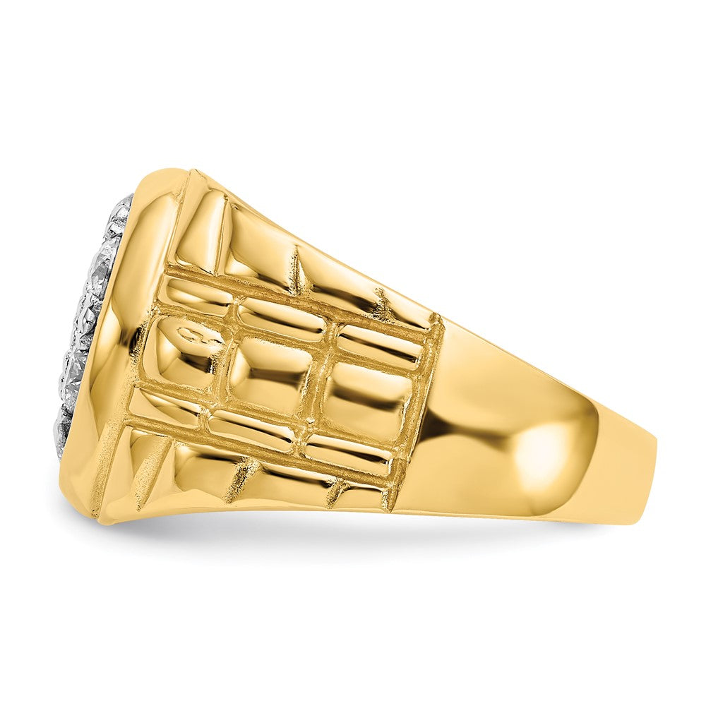 14K Yellow Gold VS Real Diamond men's ring