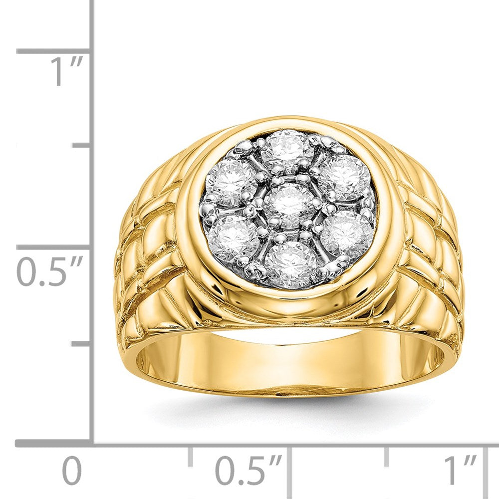 14K Yellow Gold VS Real Diamond men's ring