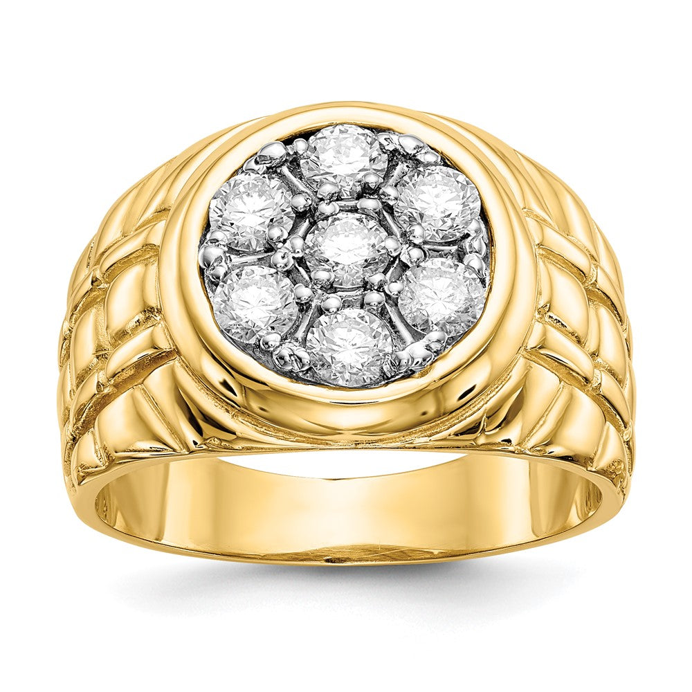 14K Yellow Gold VS Real Diamond men's ring