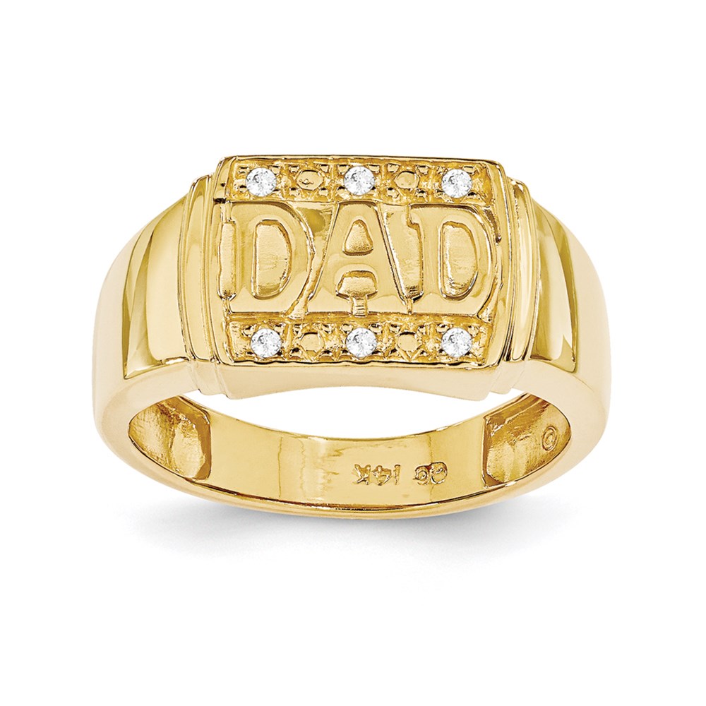 14K Yellow Gold AAA Real Diamond men's ring