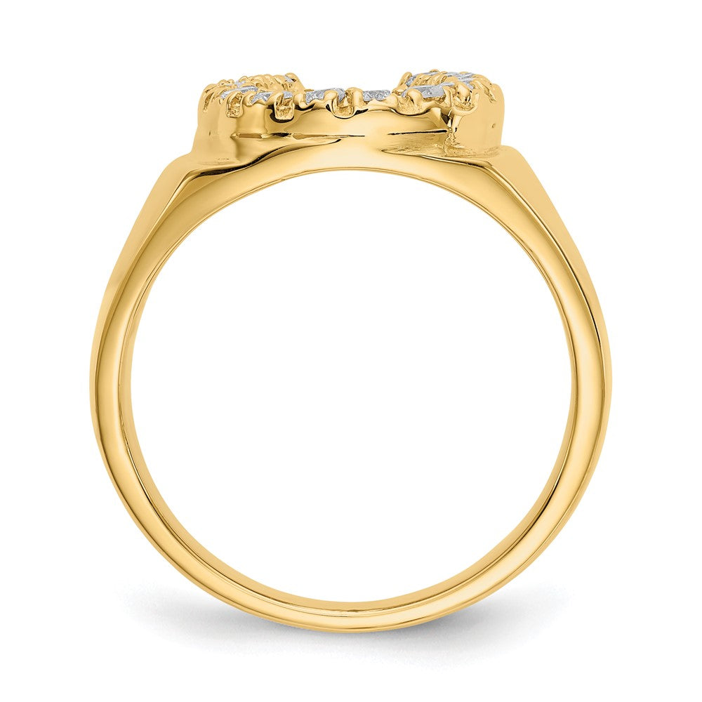 14K Yellow Gold AAA Real Diamond men's ring