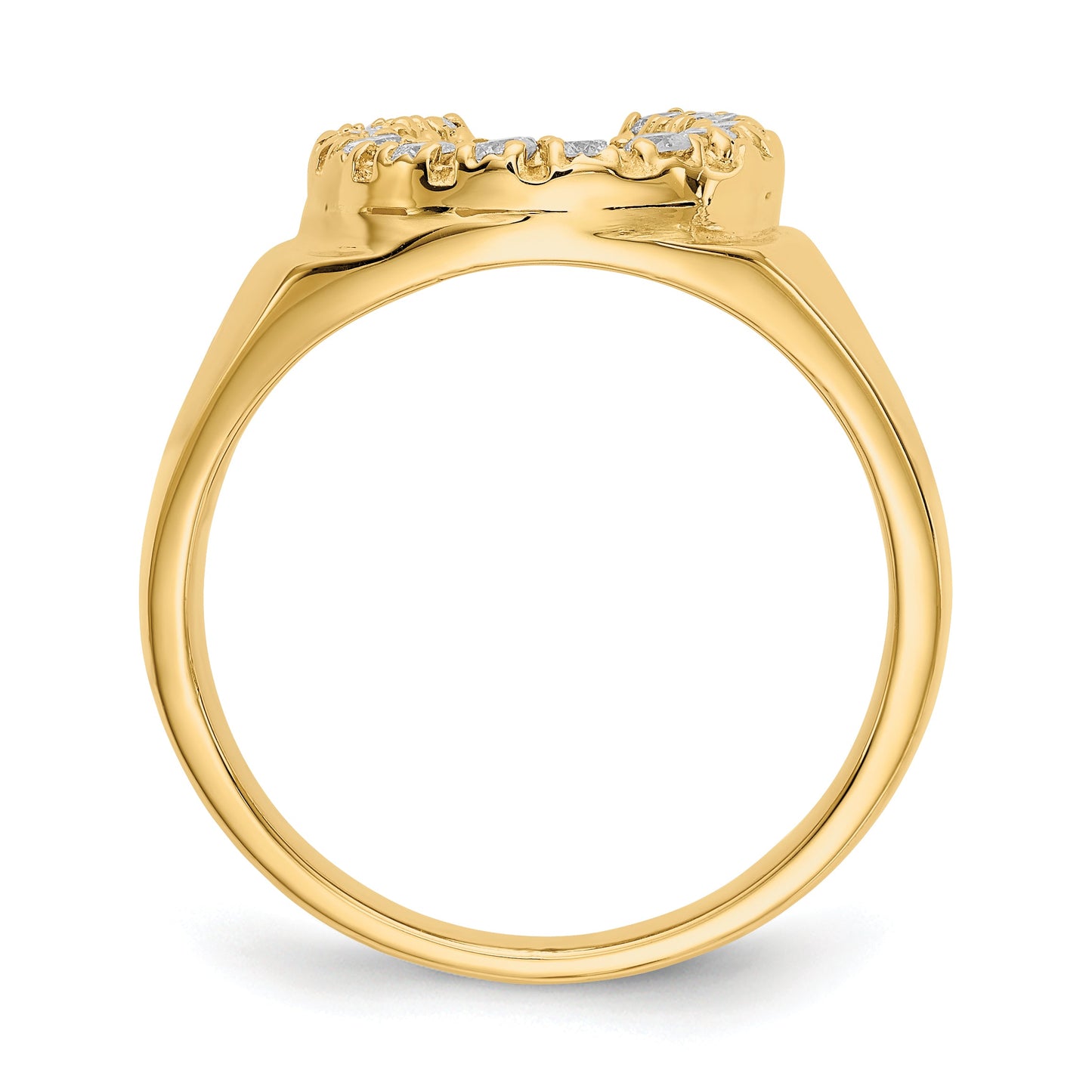 Solid 14k Yellow Gold AAA Simulated CZ men's Ring