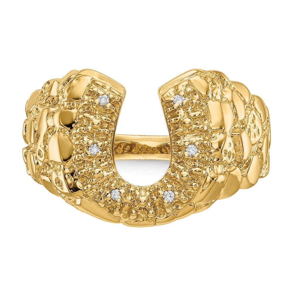 14K Yellow Gold AA Real Diamond men's ring