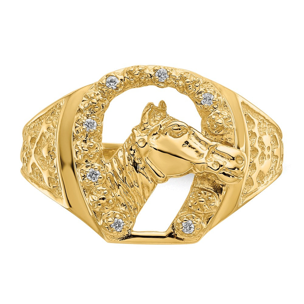 14K Yellow Gold VS Real Diamond men's ring