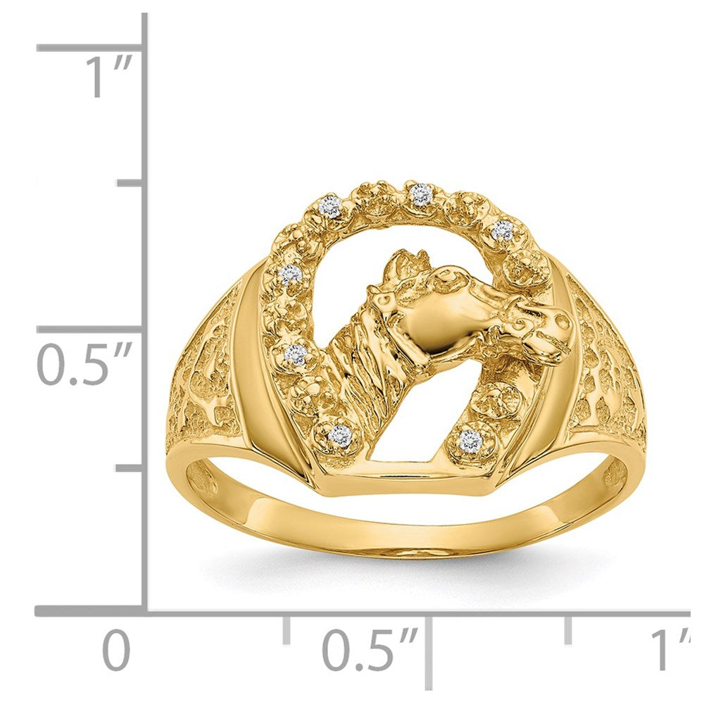 14K Yellow Gold VS Real Diamond men's ring