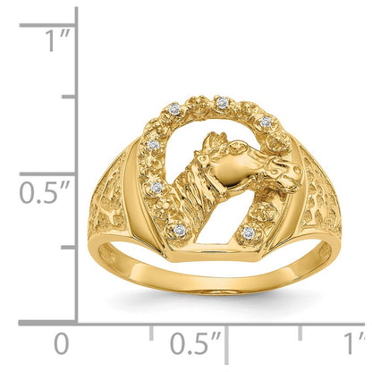 14K Yellow Gold VS Real Diamond men's ring