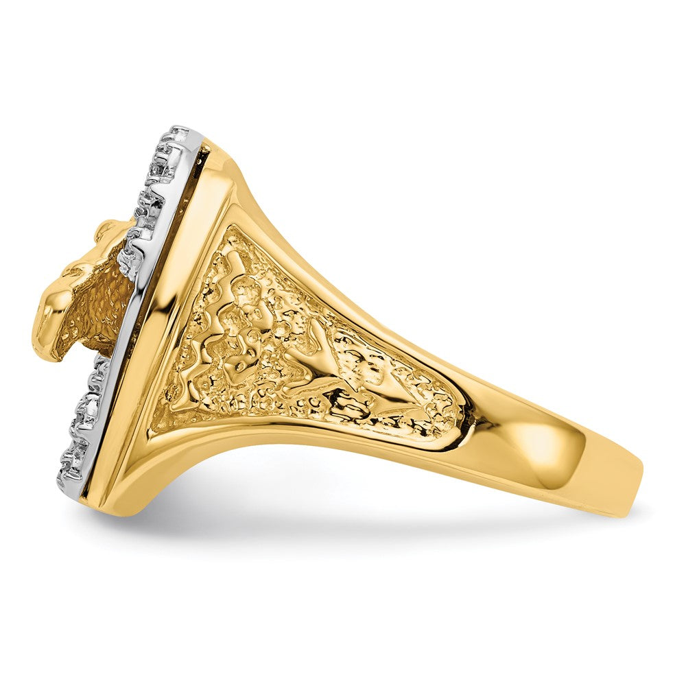 14k Two-Tone Gold VS Real Diamond men's ring