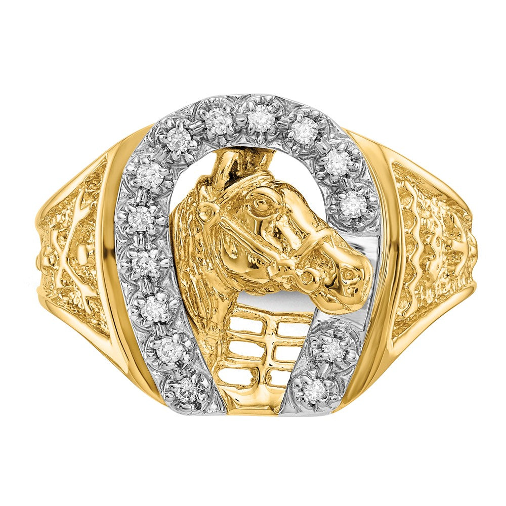 14k Two-Tone Gold VS Real Diamond men's ring