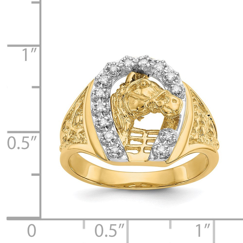 14k Two-Tone Gold AA Real Diamond men's ring