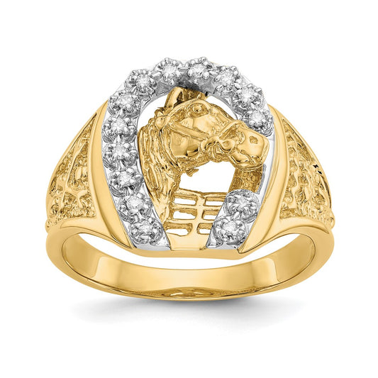 14k Two-Tone Gold A Real Diamond men's ring